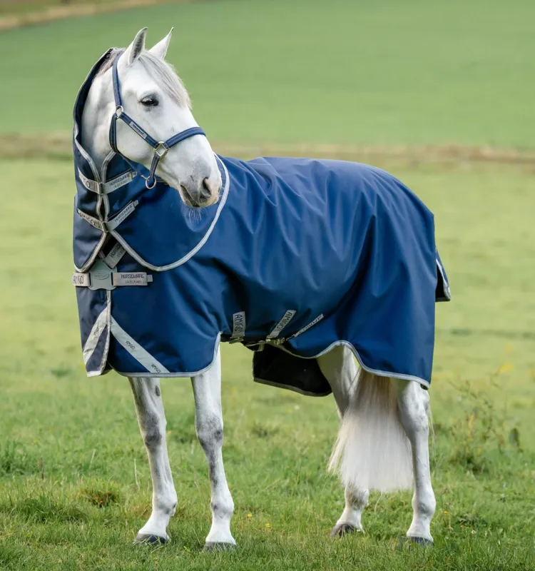 Couverture Horseware Amigo 1200D FieldSafe Plus Turnout 250g - 125 cm - Marine / gris titane / argent Expdi Aujourdhui