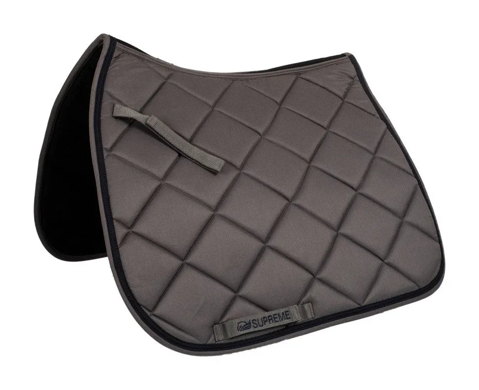 Tapis de Selle Dressage Poney Matelass Supreme - Gris / marine Livraison Express