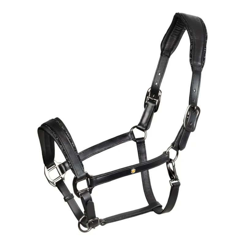 Meilleur Prix Licol en cuir Equestro anatomique Diamond - Cheval - Noir