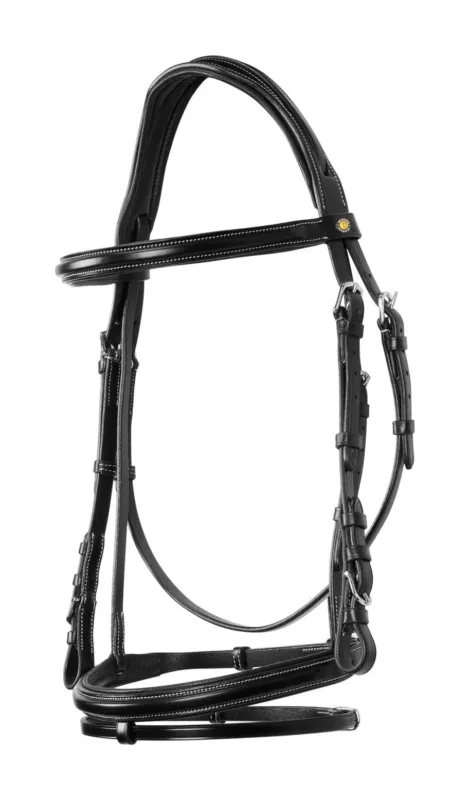 Bridon de Jumping Equestro cuir anglais - Cob - Noir Seulement Aujourdhui