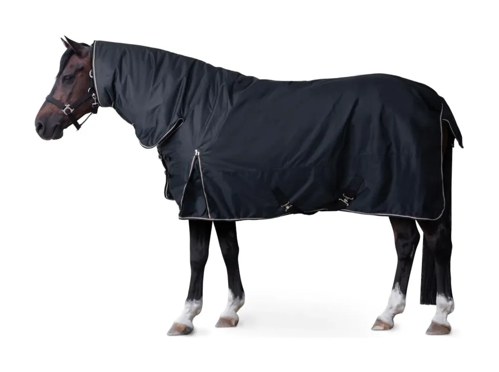 Couverture d'extrieur avec couvre-cou Glasgow 100g poney Horze 600D - 95 cm - Myrtille Authentique