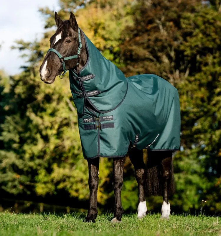 Marque Couverture Horseware Amigo Ripstop 900D Plus Poney Turnout 0g - 85 cm - Vert dynastie / marine / argent