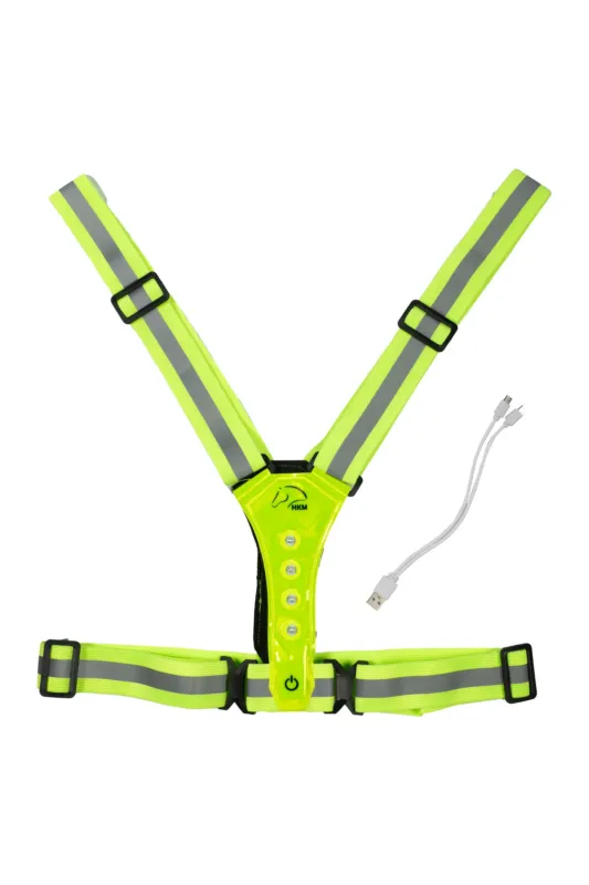 Commander Vite Gilet lumineux LED HKM - Enfant - Jaune fluo