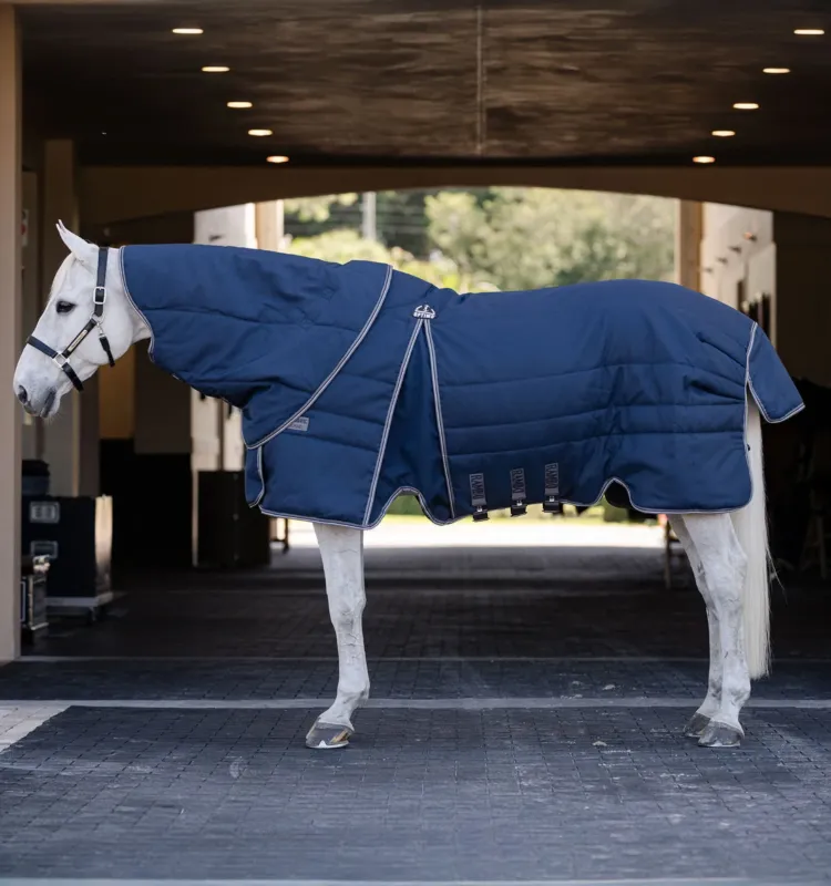 Couverture Horseware Rambo Optimo Stable Plus 400g - 130 cm - Marine / orage / gris argent Vente Directe