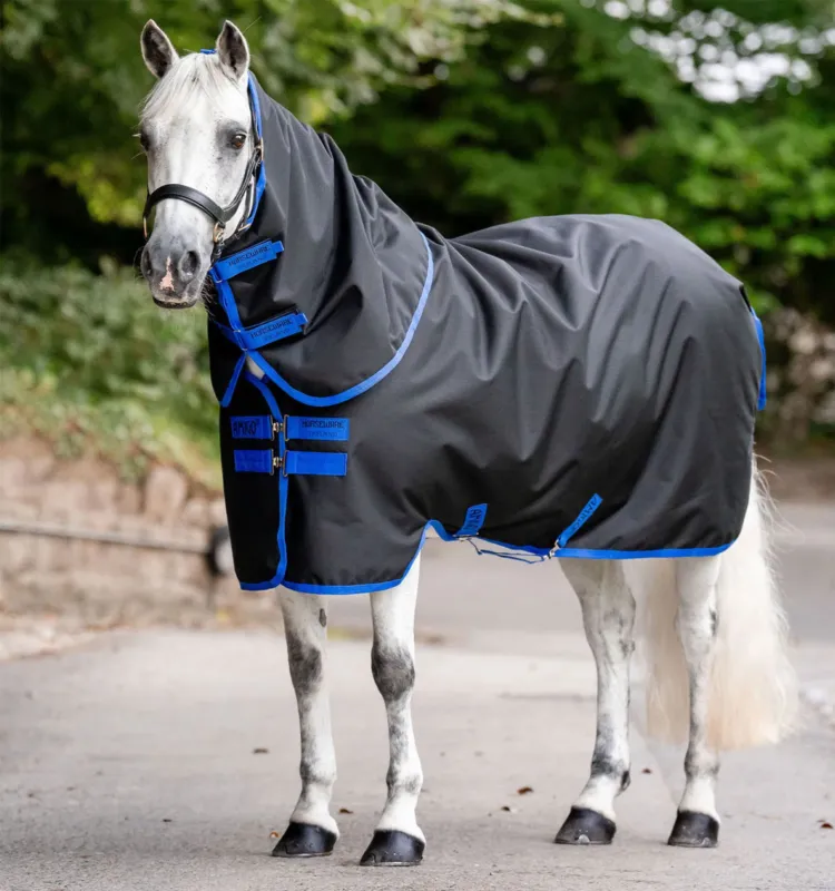 Couverture Horseware Amigo Ripstop 900D Plus Poney Turnout 100g - 75 cm - Noir / bleu classique Vente Flash