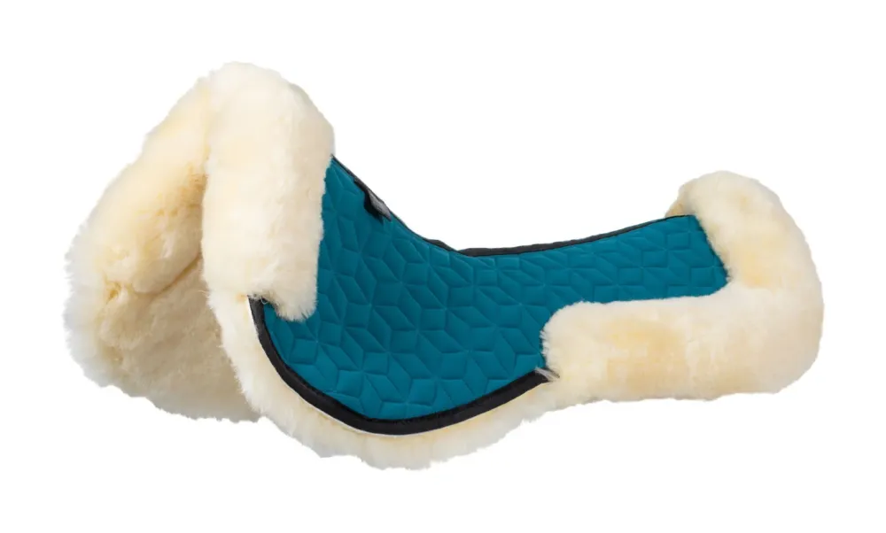 Amortisseur Equestro en tissu technique avec peau de mouton - Ptrole / naturel Prix Cass