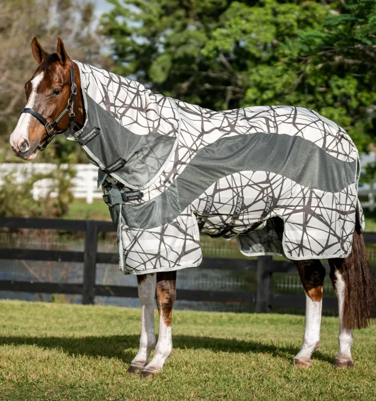 Couverture anti-mouches Horseware Camouflage 3-en-1 Amigo CamoFly - 115 cm - Imprim camofly / gris Livraison Express