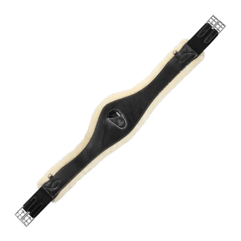 Dernier Modle Sangle obstacle en cuir avec laine synthtique amovible Acavallo - 135 cm - Noir