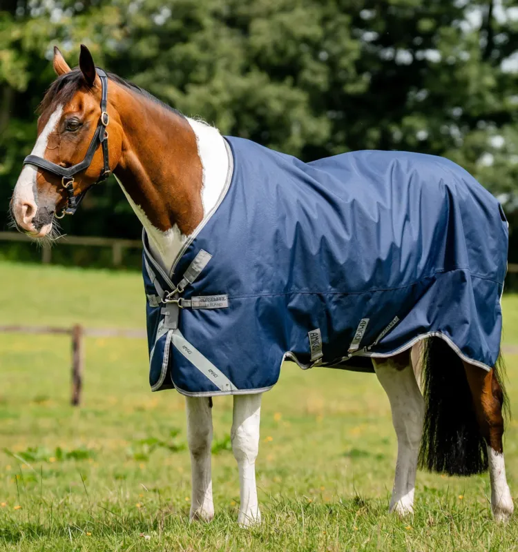 Promotion Couverture Horseware Amigo 1200D Turnout 100g - 140 cm - Marine / gris titane / argent