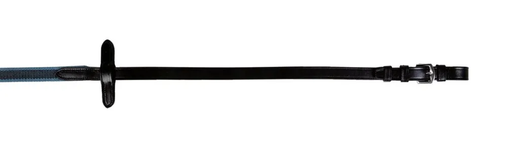 Rnes HKM entretisses de caoutchouc Colour - Pur-sang - Noir / turquoise Bon March