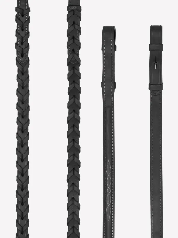 Rnes lacets Hunter LeMieux avec coutures - Cob - Noir / argent Meilleur Prix