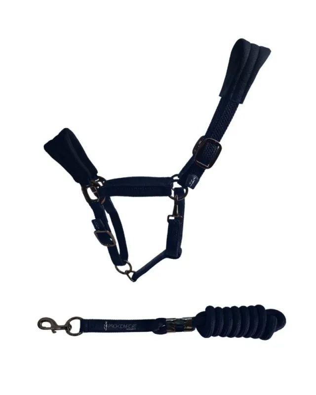 Populaire Set Licol ergonomique en mesh et longe ProConfort Dorai - Cheval - Marine