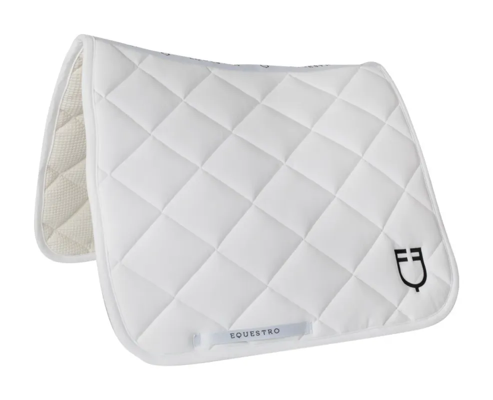 Tapis de dressage en tissu technique avec logo brod White Line Equestro - Cheval - Blanc Produit De Marque