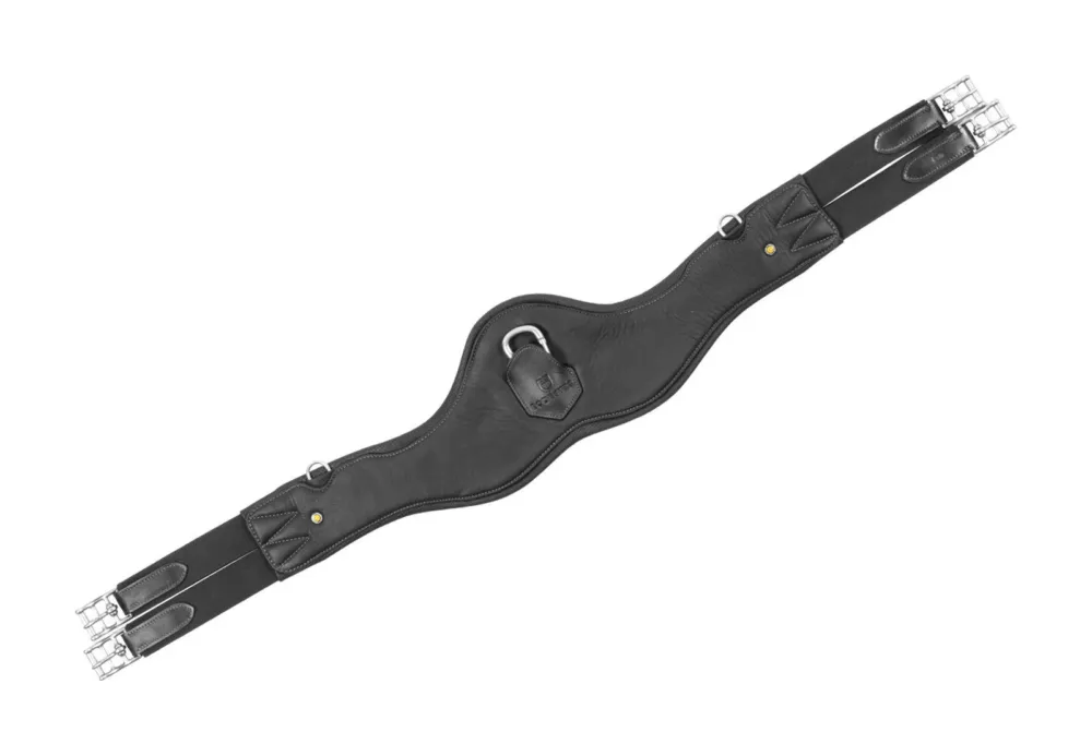 Bon Plan Sangle anatomique Equestro en cuir - 150 cm - Noir