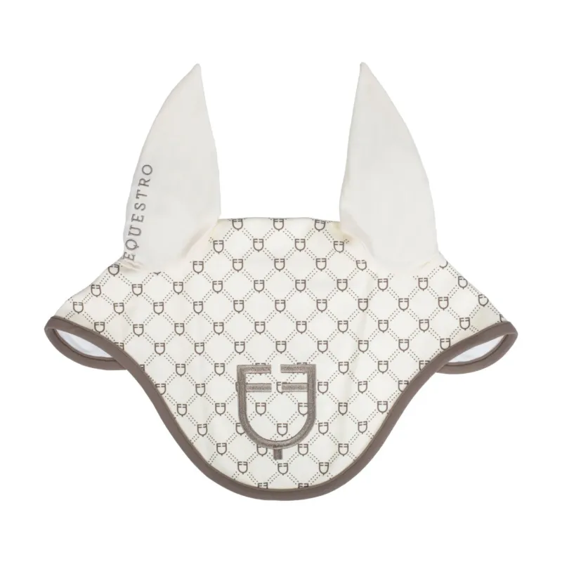 Vente Flash Bonnet Equestro imprim monogramme - Poney - Blanc antique / walnut