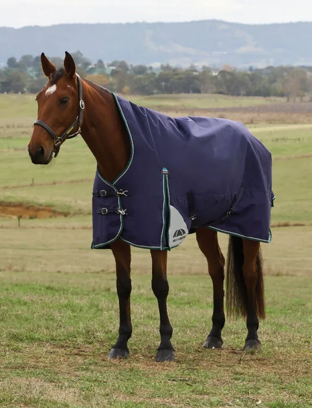 Couverture Weatherbeeta ComFiTec Plus Dynamic Turnout 100g high neck - 160 cm - Marine / vert fort Bon March