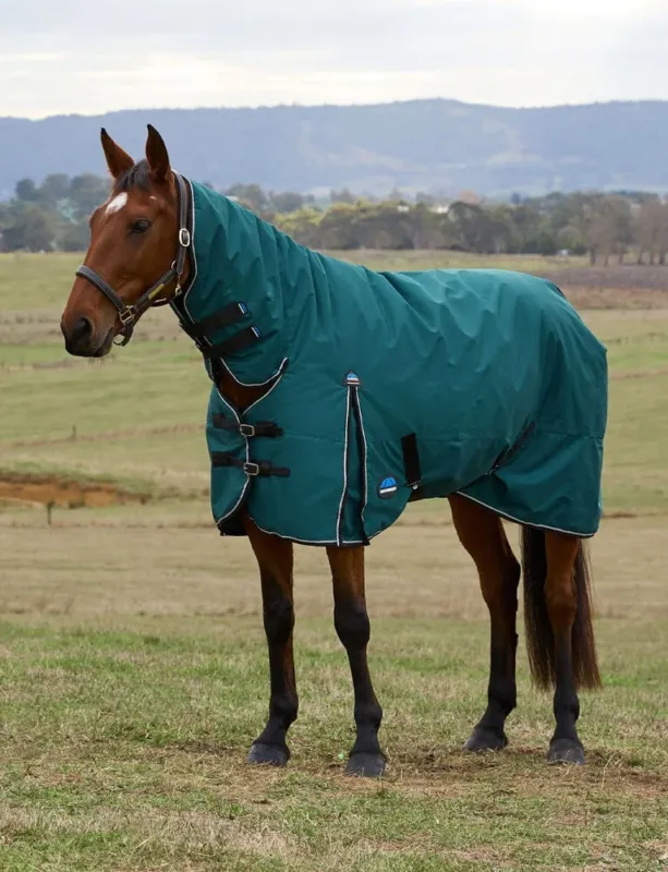Couverture Weatherbeeta ComFiTec Classic Turnout combo 220g - 120 cm - Vert fort / noir Petit Prix