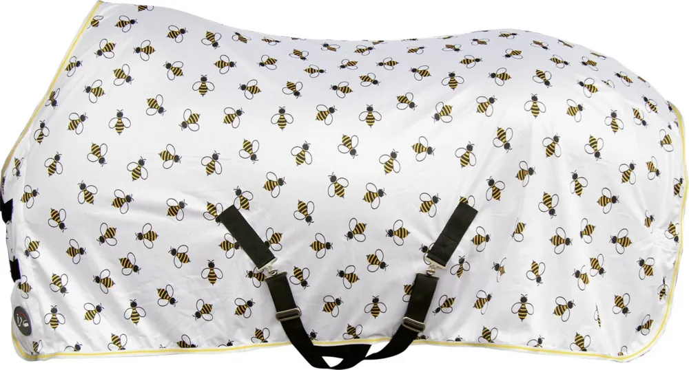 Jusqu puisement Des Stocks Couverture anti-mouches Bee HKM - 115 cm - Blanc / jaune
