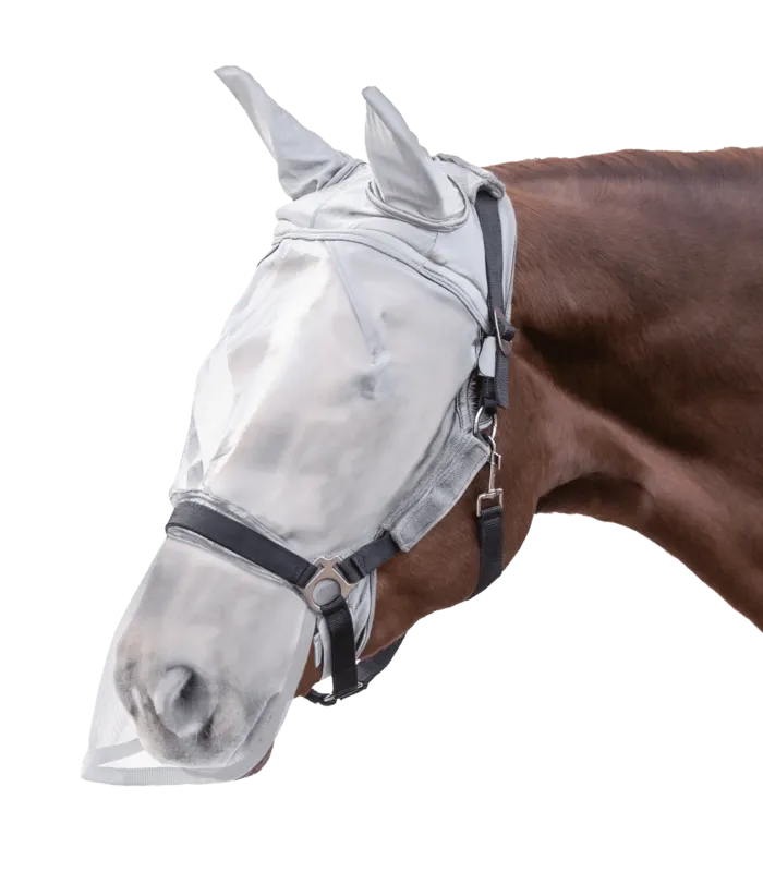 Populaire Protection anti-mouche Waldhausen Premium protection oreilles et chanfrein - Cheval - Gris argent