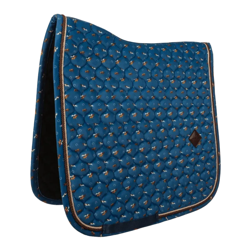 Affaire Saisir Tapis de Selle Velvet Horse Printing Dressage Kentucky - Cheval - Marine