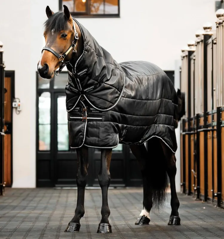 Couverture d'curie Easy-Layer Horseware Plus 200g - 165 cm - Noir / noir / argent Super Prix