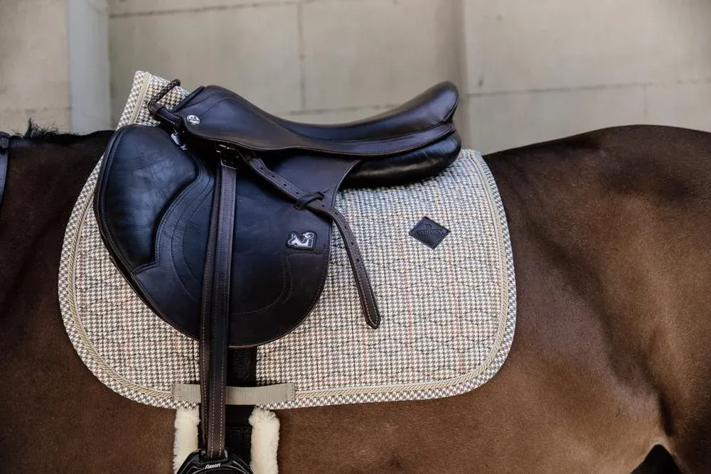 Tapis de selle Pied-de-poule jumping Kentucky - Cheval - Beige Offre Du Jour