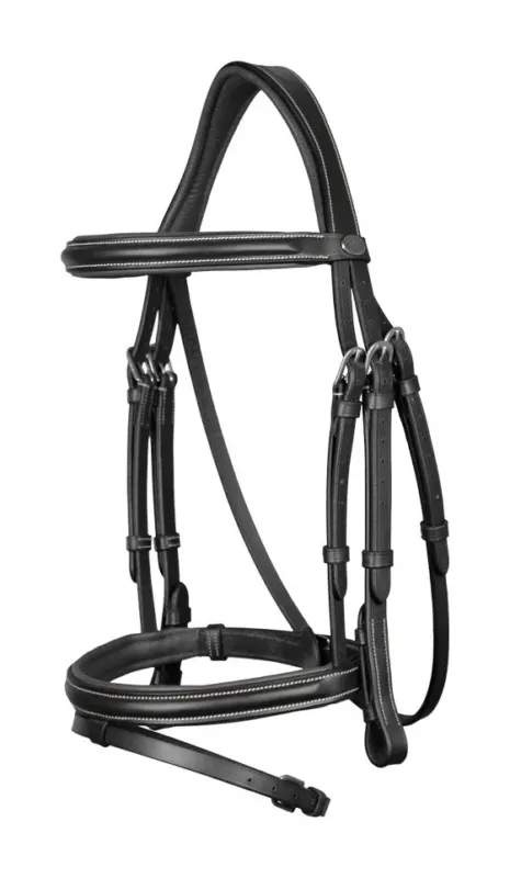 Bridon Muserolle Combine Working By Dy'on - Poney - Noir Commander Vite