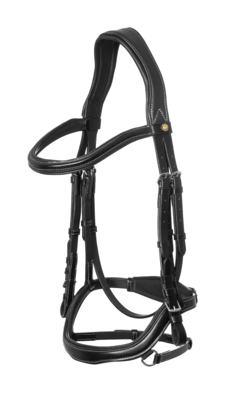 Solde Bride anatomique avec surpiqres contrastantes Micklem Equestro - Cheval - Noir