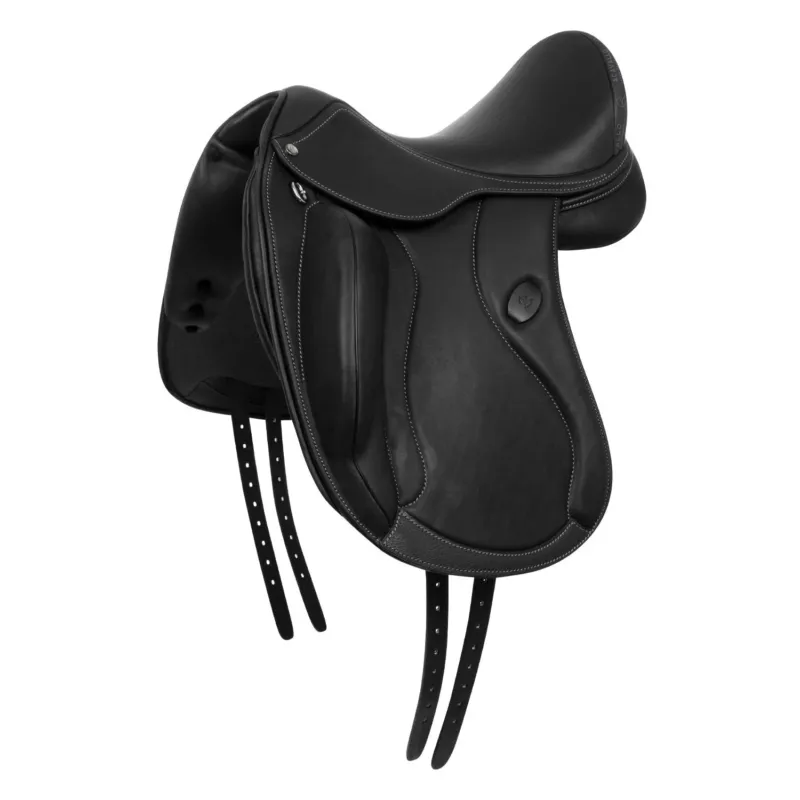 Achat Immdiat Selle de dressage Raffaello avec panneaux en laine Acavallo - 18" - Noir