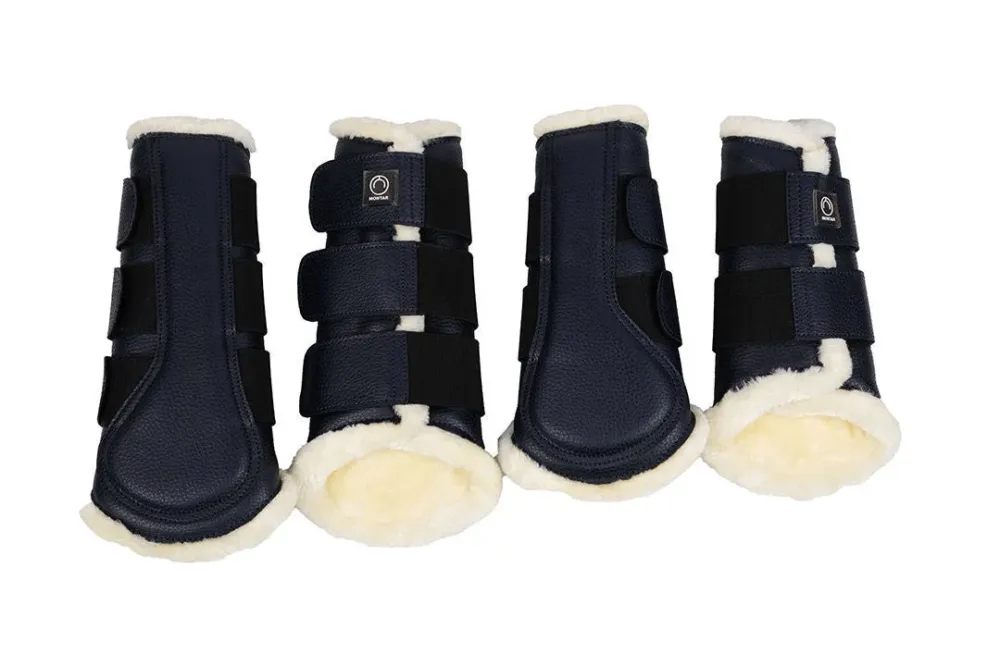 Gutres Montar en cuir PU par 4 - Shetland - Marine Achat Immdiat