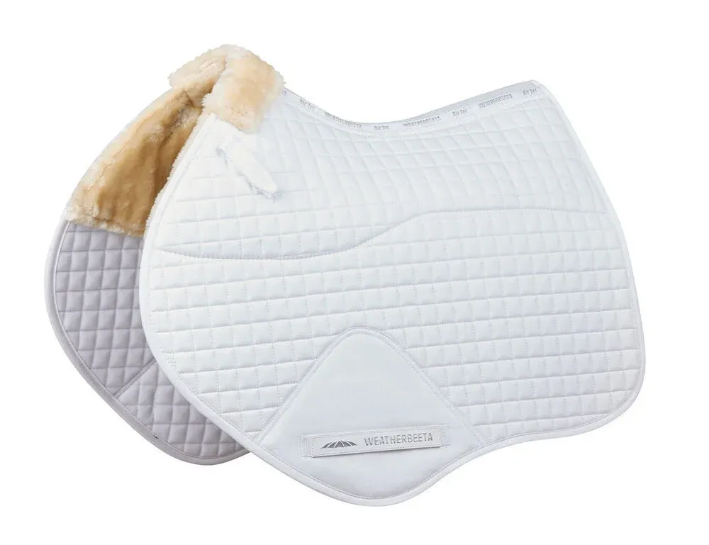 Tapis de selle Weatherbeeta forme de CSO Prime Comfy Fleece - Poney - Blanc Meilleure Vente