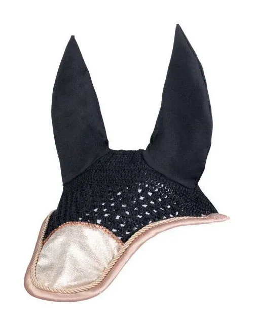 Bonnet anti-mouches Rosegold Glitter Style HKM - Cheval - Vanille Affaire Saisir