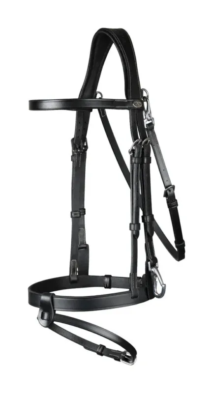 Dernire Chance Bridon Cuir Plat Avec Mousquetons Working by Dy'on - Cob - Noir