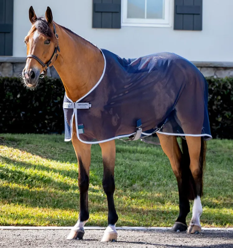 Prix Rduit Chemise schante Filet Horseware Amigo 0g - 155 cm - Marine / gris titane / argent