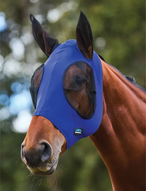 Achetez Aujourdhui Masque anti-mouches Weatherbeeta ComFiTec Stretch avec oreilles - XS - Noir de cobalt