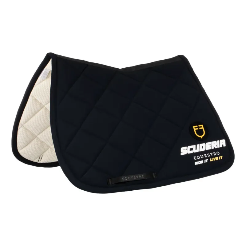 Tapis de selle de saut Scuderia Equestro en tissu technique Equestro - Cheval - Noir Bon March