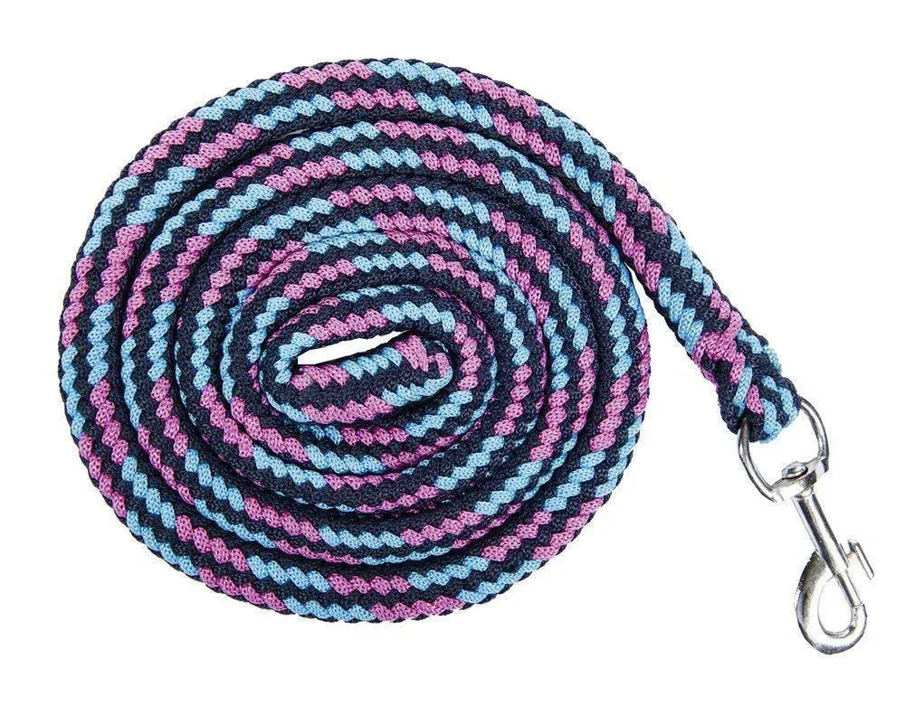 Longe Funny Horses avec mousqueton HKM - 180 cm - Turquoise / lilas Expdition Rapide