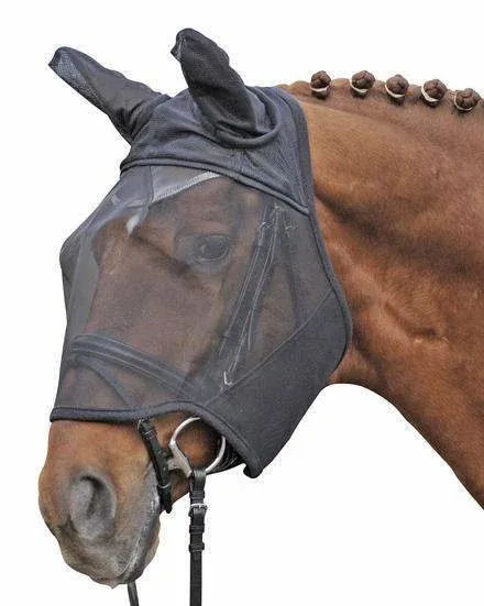 Masque anti-mouches HKM - Poney - Noir Seulement Aujourdhui