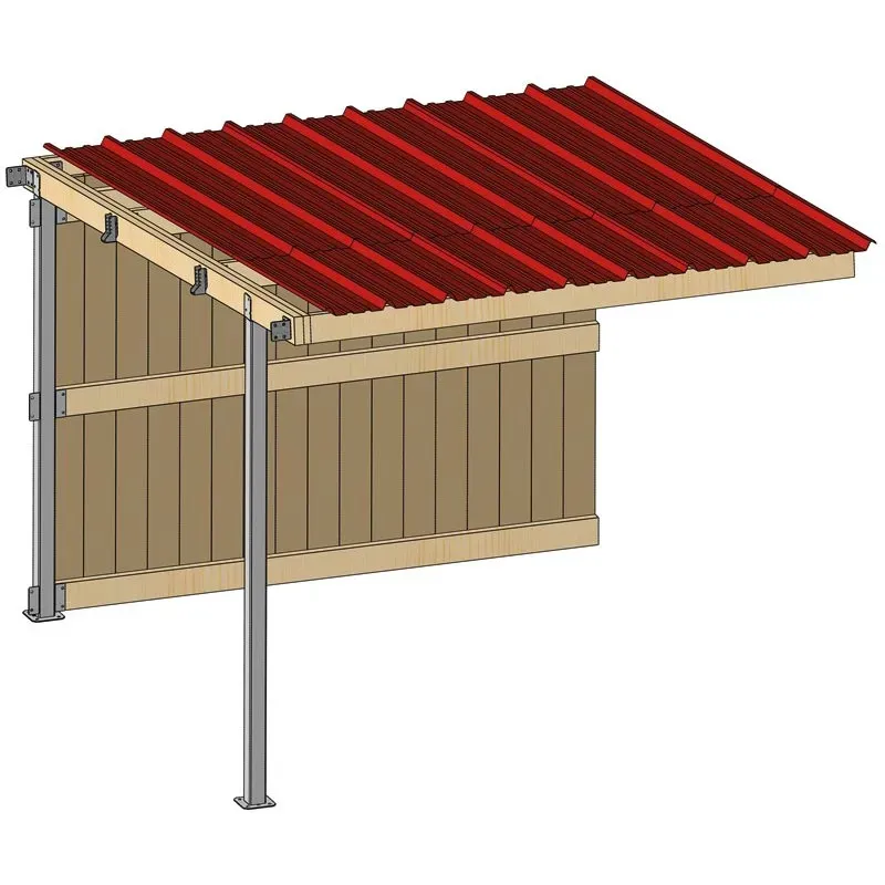 Prix Rduit Extension abri prairie SP 3,09x3,18m planche/bac acier bdx