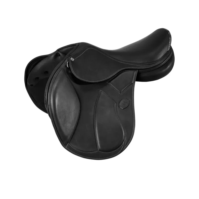 Selle obstacle Modigliani avec panneaux en latex Acavallo - 17,5" - Noir Meilleure Vente
