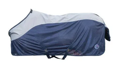 Prix Cass Couverture anti-mouches Rain HKM - 165 cm - Bleu fonc / gris