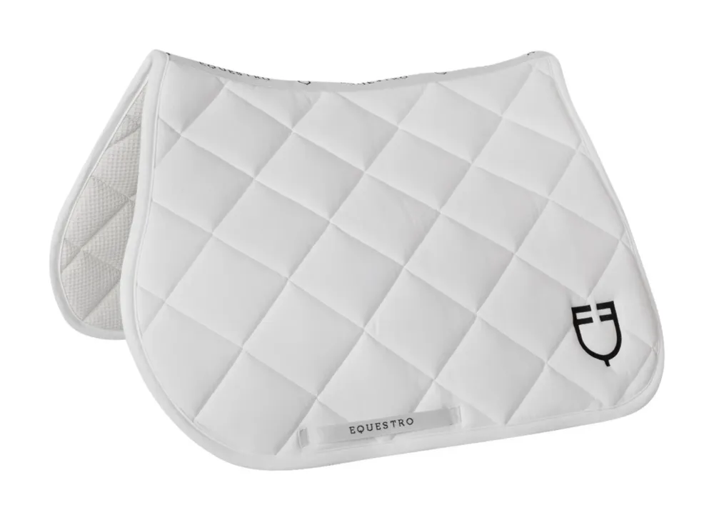 Tapis de selle obstacle en tissu technique White Line Edition Equestro - Poney - Blanc Prix Bas
