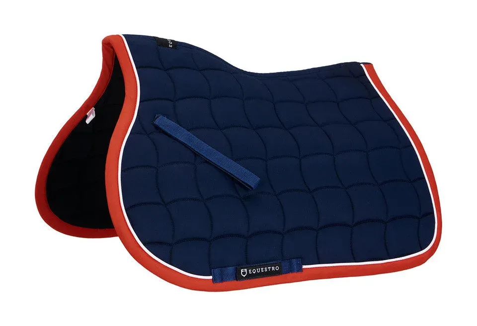 Tapis de selle poney White Trim Equestro - Poney - Marine / rouge Prix Choc