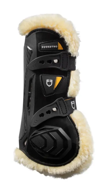 Vente Flash Gutres en mouton synthtique avec fermeture rapide Equestro – Cheval – Noir