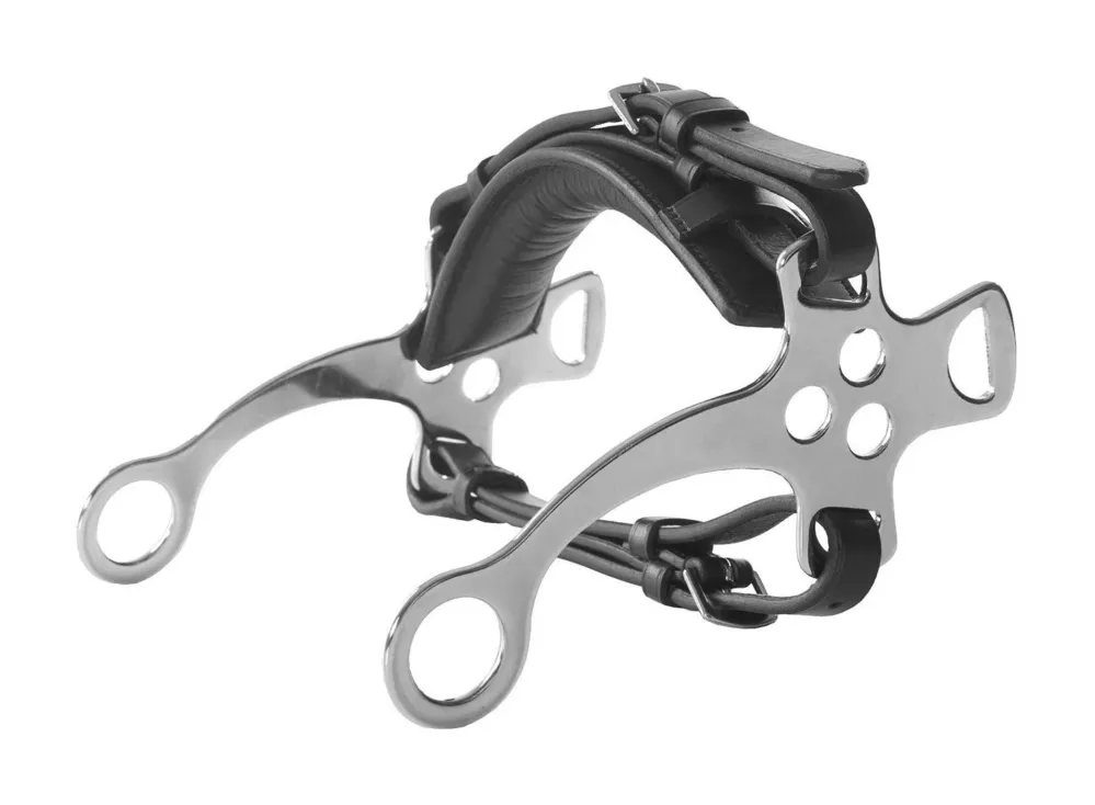 Prix Choc Hackamore cuir Horze - Noir