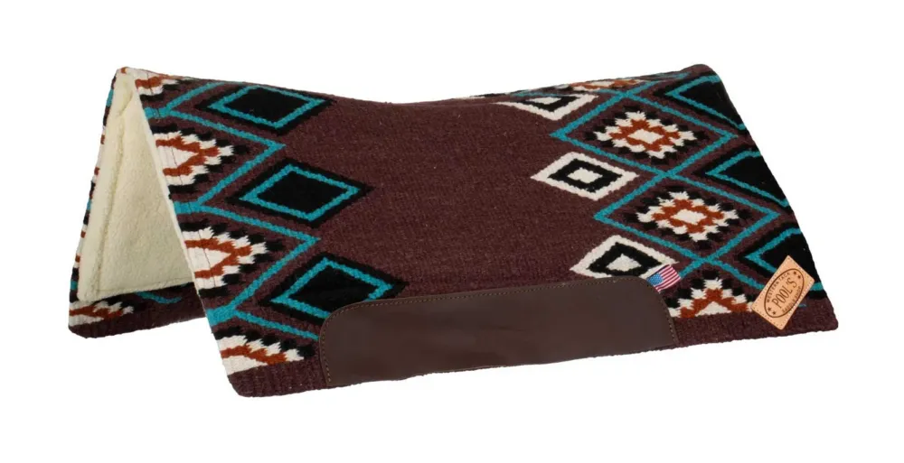 Prix Bas Tapis western Pools ergonomique contour laine - Vin / turquoise