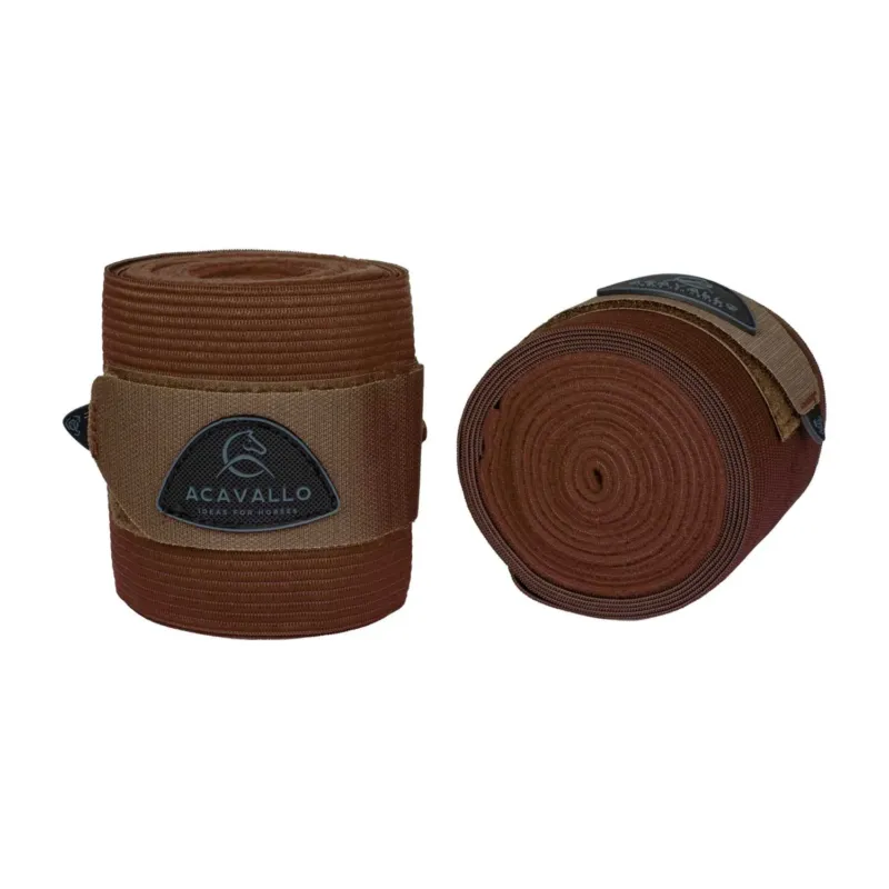 Usine Directe Bandes d'exercice lastiques en polaire Acavallo par 2 - Marron