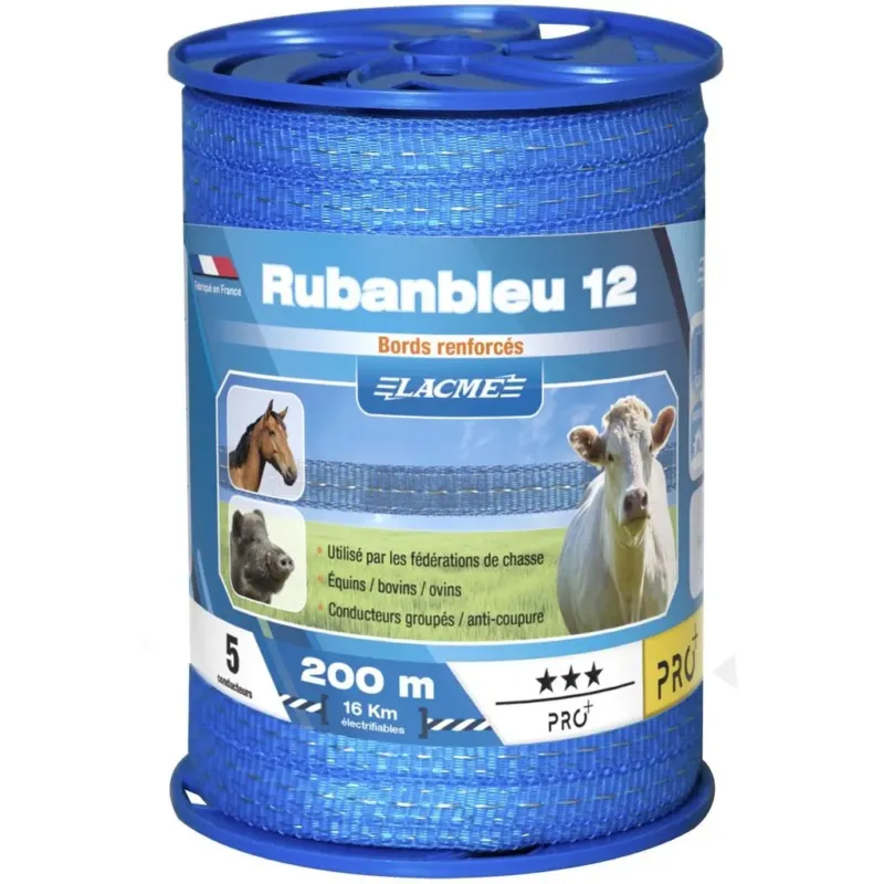 Ruban RUBANBLEU 12 mm bobine de 200 m LACME Quantit Limite