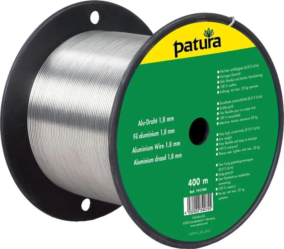 Fil FORCE aluminium 1,80 mm 400 m PATURA Super Prix