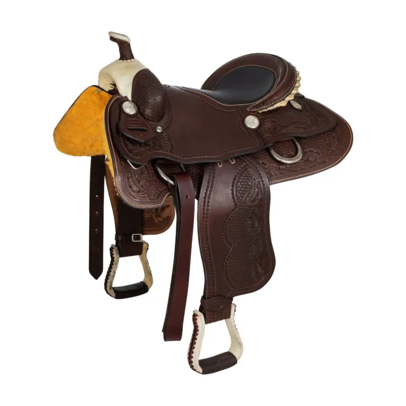 Bon Plan Selle de team roping Denver – 17&Prime; – Marron